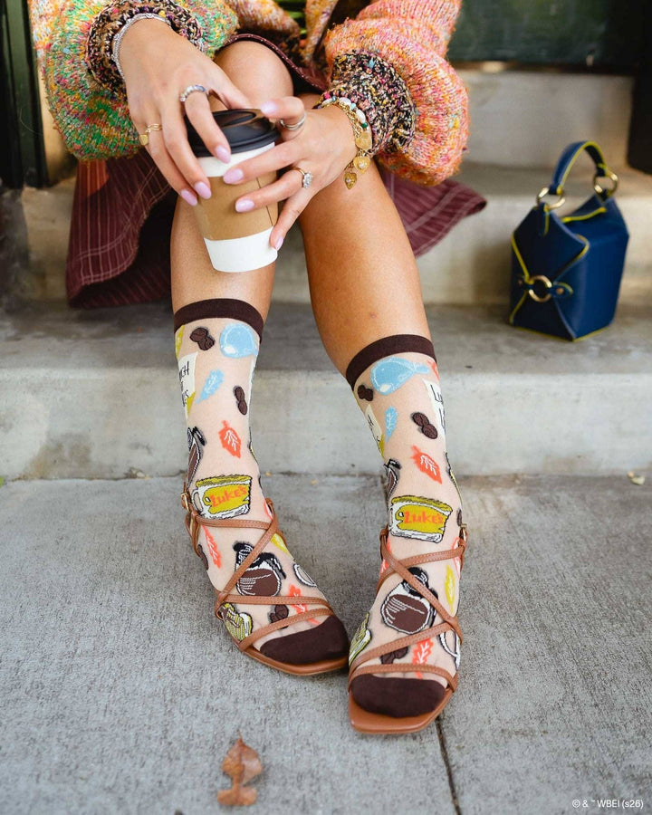 Gilmore Girls Lunch at Luke's Shimmer Sheer Crew by Sock Candy