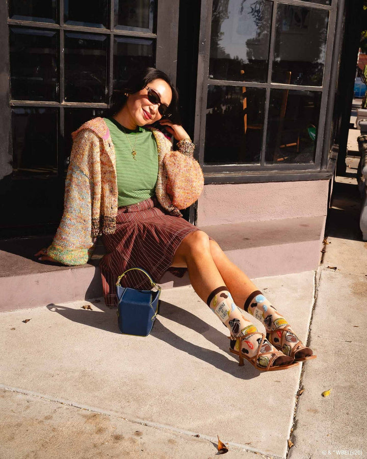 Gilmore Girls Lunch at Luke's Shimmer Sheer Crew by Sock Candy