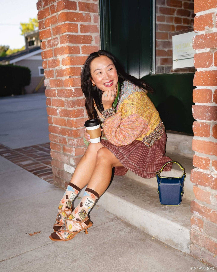 Gilmore Girls Lunch at Luke's Shimmer Sheer Crew by Sock Candy