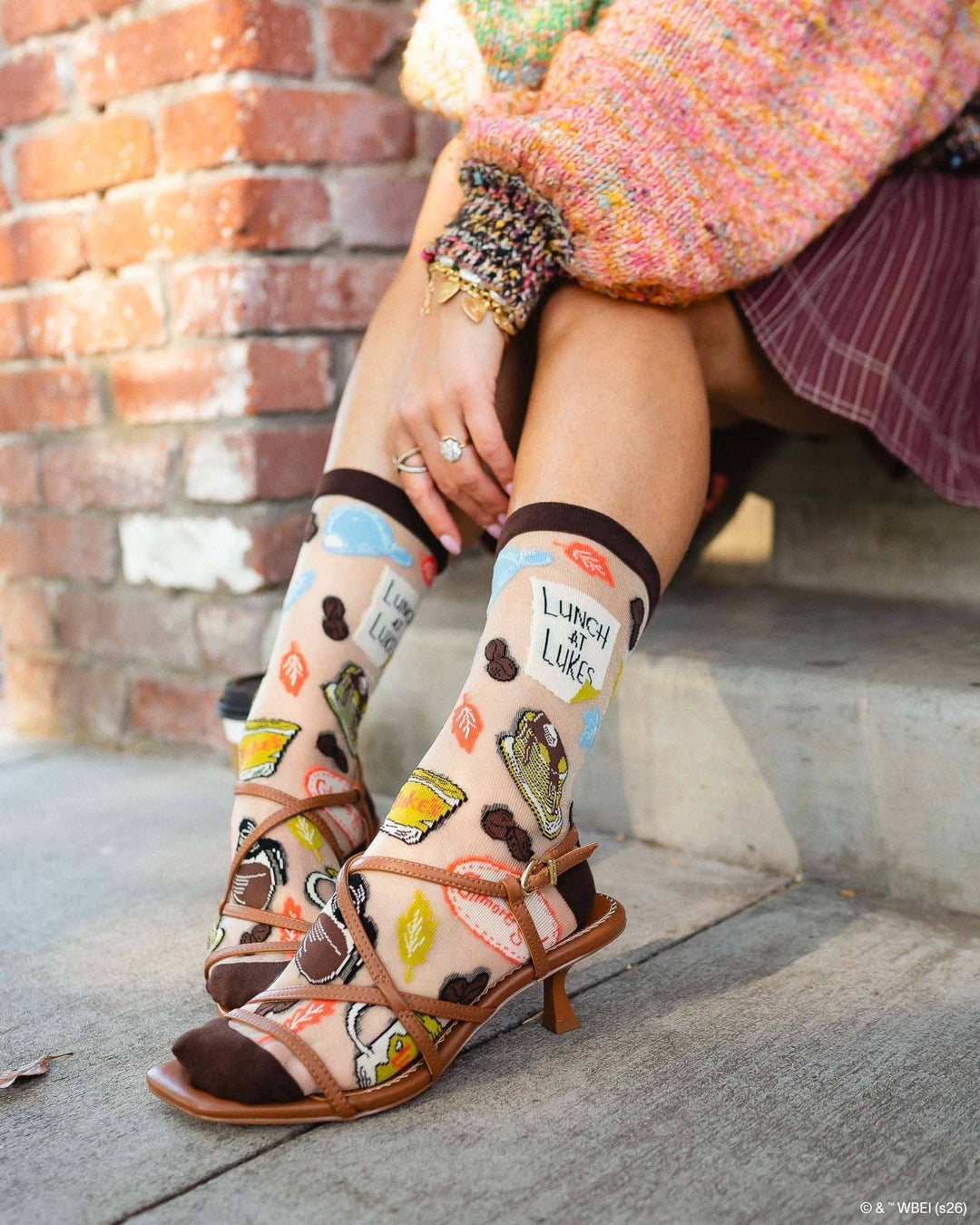 Gilmore Girls Lunch at Luke's Shimmer Sheer Crew by Sock Candy