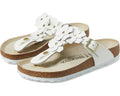 GIZEH FLOWERS WHITE LEATHER  FLOWERS WHITE
