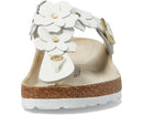 GIZEH FLOWERS WHITE LEATHER  FLOWERS WHITE