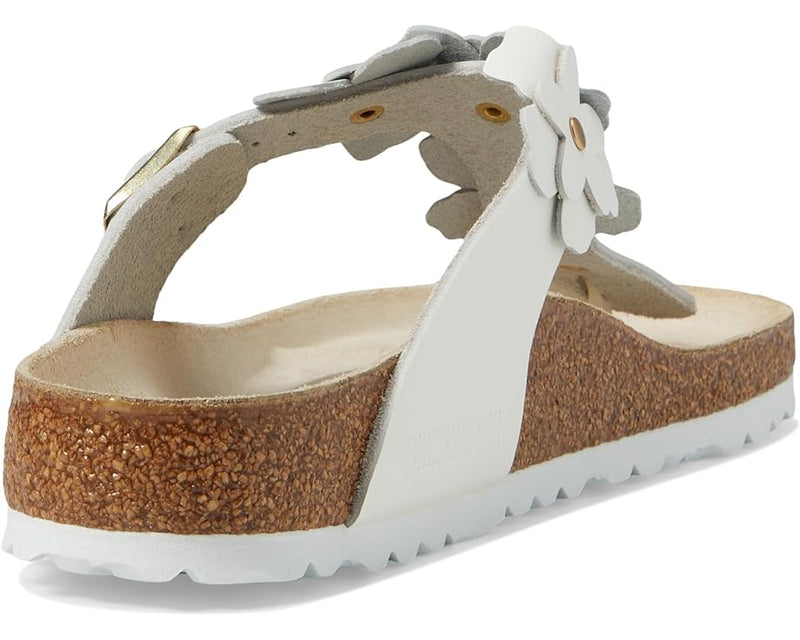 GIZEH FLOWERS WHITE LEATHER  FLOWERS WHITE