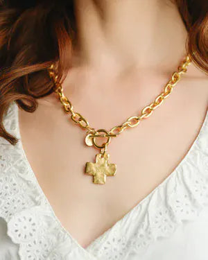 GOLD Cross NECKLACE - 20in
