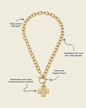 GOLD Cross NECKLACE - 20in