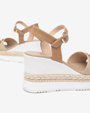 Italian Platform Wedge by Nero Giardini - Latte / Taupe Leather