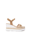 Italian Platform Wedge by Nero Giardini - Latte / Taupe Leather