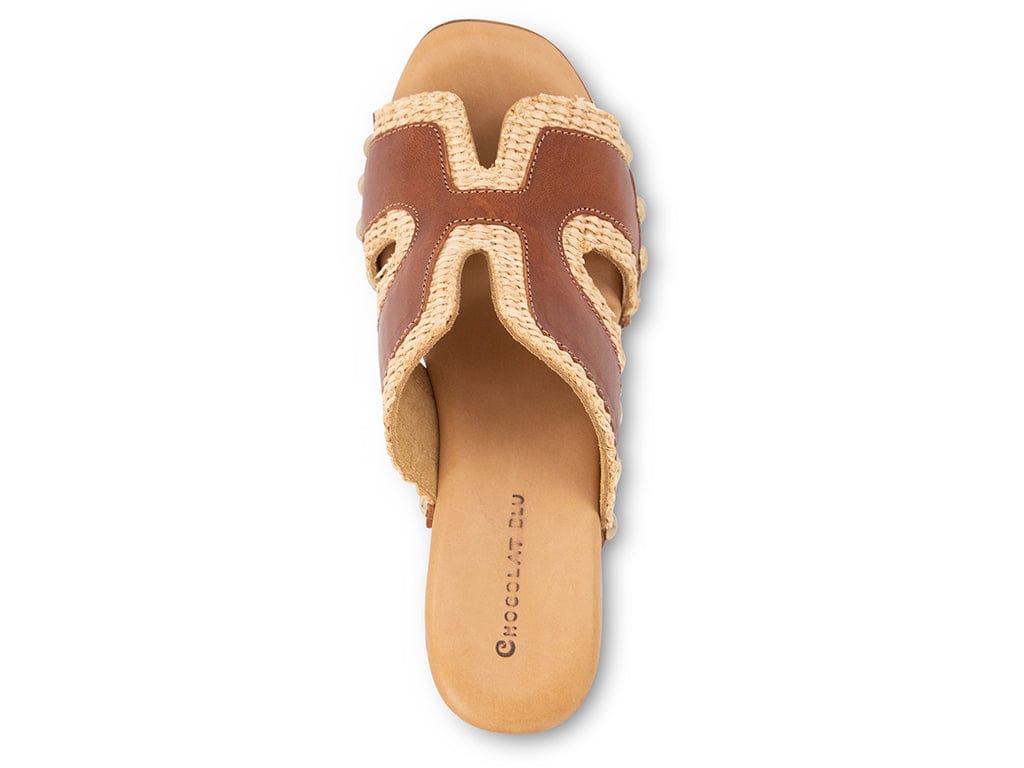 MAE RAFIA by Chocolat Blu - BROWN LEATHER