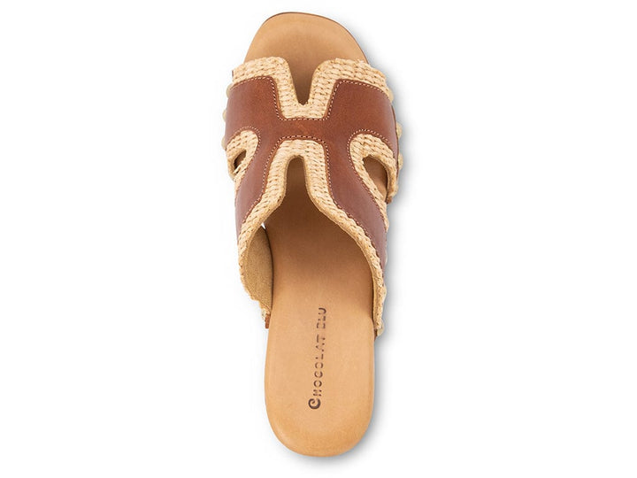 MAE RAFIA by Chocolat Blu - BROWN LEATHER