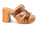 MAE RAFIA by Chocolat Blu - BROWN LEATHER