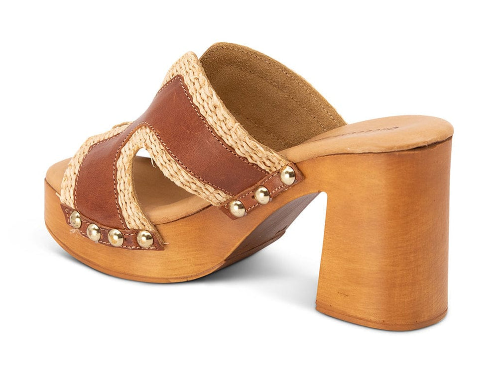 MAE RAFIA by Chocolat Blu - BROWN LEATHER