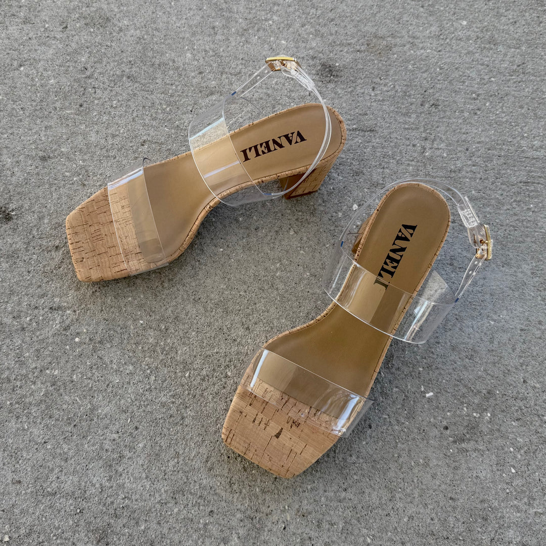 Maida by Vaneli - Clear/Cork