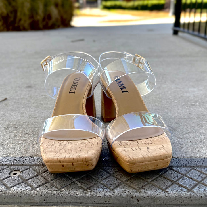 Maida by Vaneli - Clear/Cork