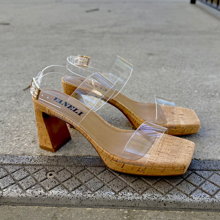 Maida by Vaneli - Clear/Cork