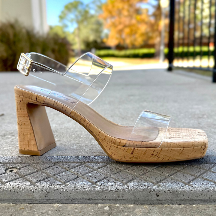 Maida by Vaneli - Clear/Cork