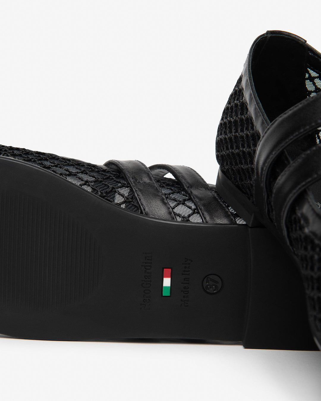 Mesh Ballet Flat by Nero Giardini - Black Mesh