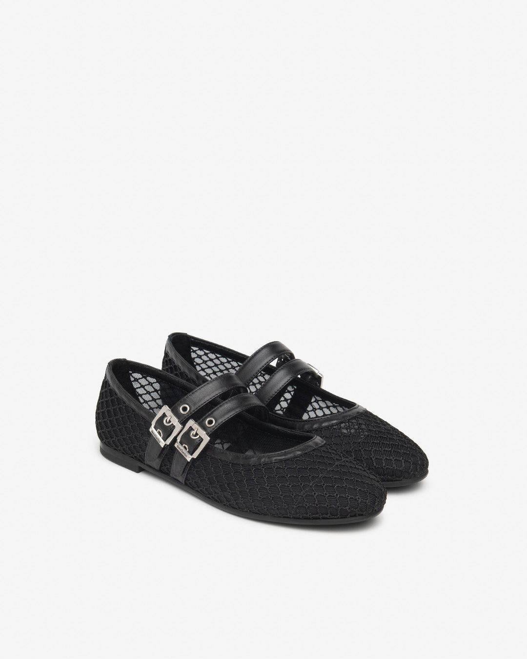 Mesh Ballet Flat by Nero Giardini - Black Mesh