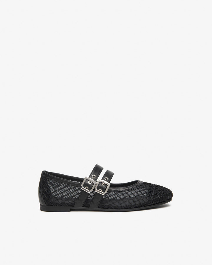Mesh Ballet Flat by Nero Giardini - Black Mesh