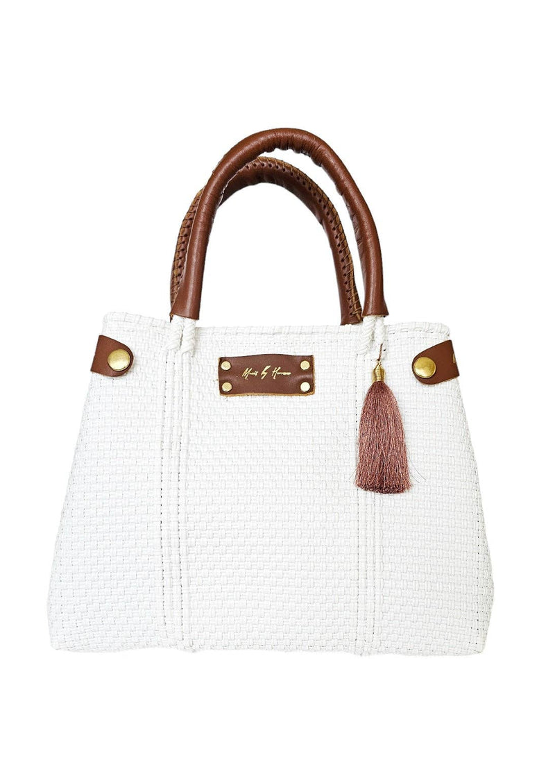 Mini Less Pollution Crossbody Bag - White Pearl: Statement Strap