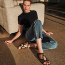 Naot DORITH Black Leather Strappy Sandal