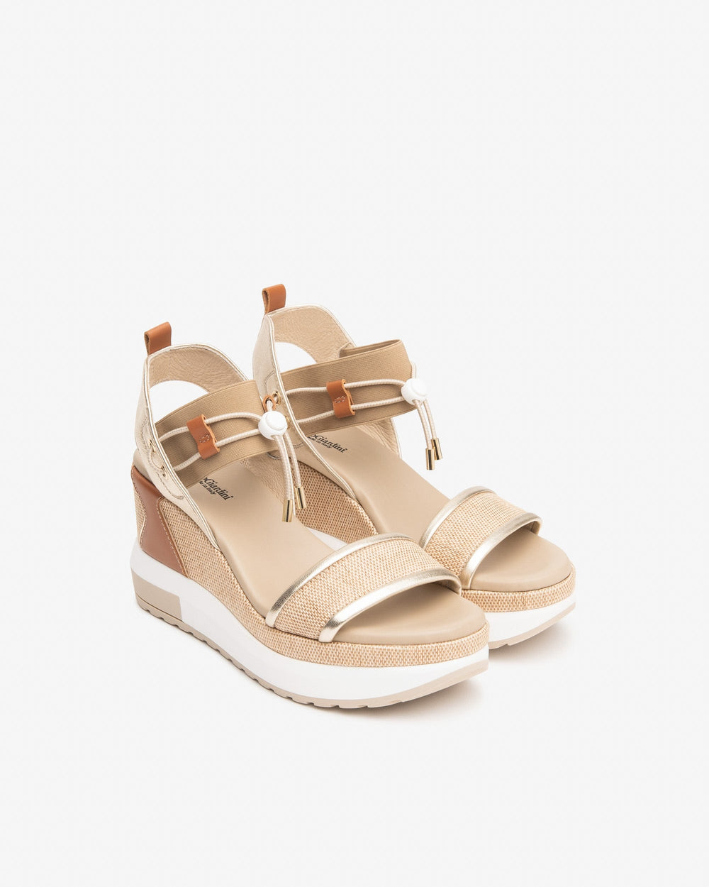 NeroGiardini Linen Wedge - Linen Gold