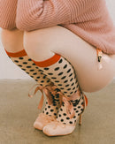 Polka Dot Bow Knee High Sheer Sock