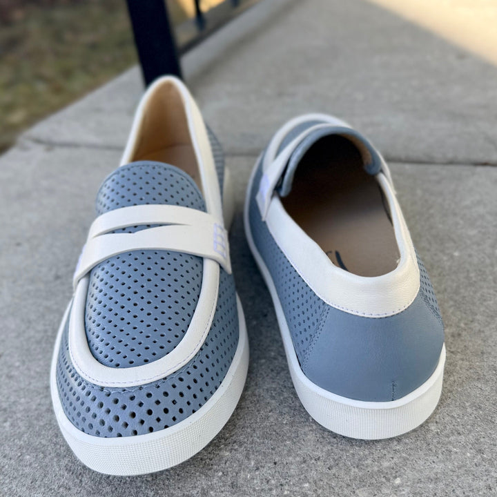 Raina Penny Loafer by Softwaves  - Denim Albume