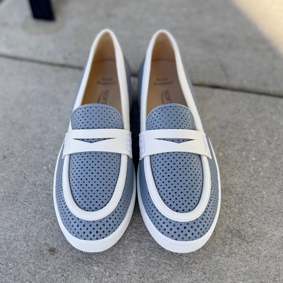 Raina Penny Loafer by Softwaves  - Denim Albume