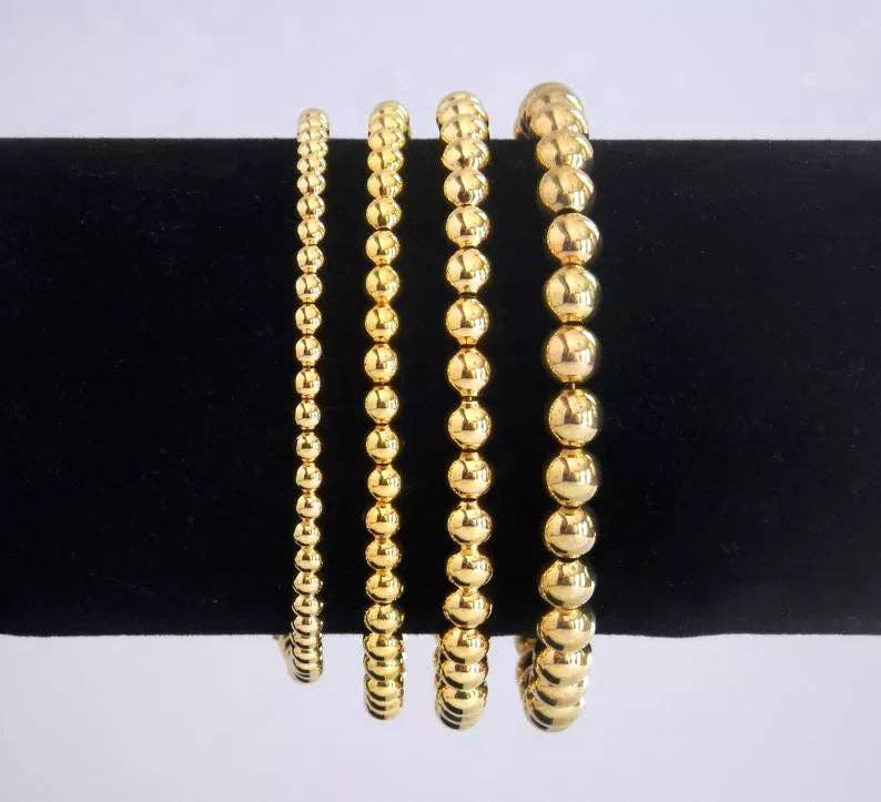 Real Gold Bracelets NON TARNISHING: 6mm / M (7")