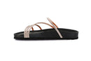 Sandal with Rhinestone Straps | SARA by Grunland - CHAMPAGNE 70