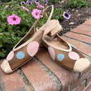 See-Through Circle Sling-back by Ezzio - Beige Multi