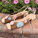 See-Through Circle Sling-back by Ezzio - Beige Multi