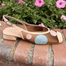 See-Through Circle Sling-back by Ezzio - Beige Multi