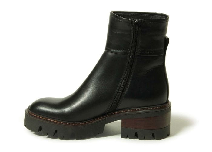 Sesto Meucci MALIA Black Leather Lug Sole Combat Boot