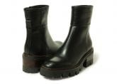 Sesto Meucci MALIA Black Leather Lug Sole Combat Boot