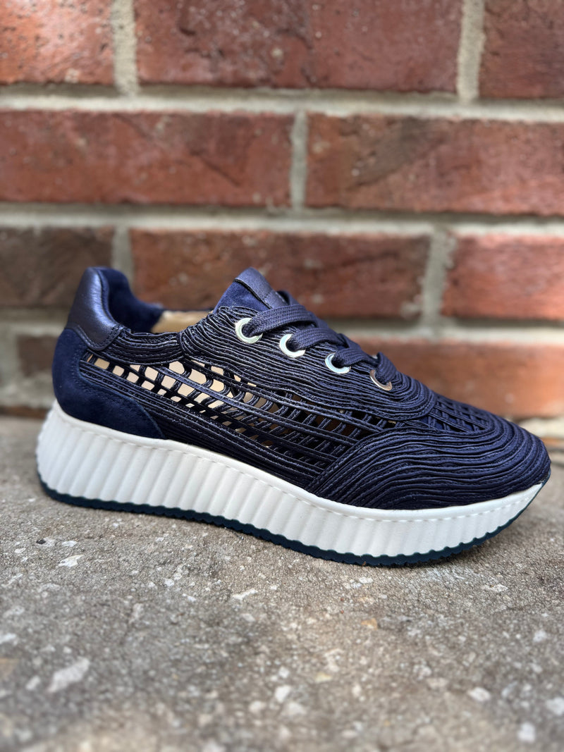 Softwaves ALAINA Raffia Platform Tie Navy