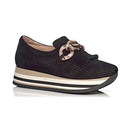 Softwaves CADIE Black Slip-on Platform Sneaker