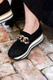 Softwaves CADIE Black Slip-on Platform Sneaker