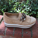 Softwaves CADIE Camel Velour Slip-on  Platform Sneaker