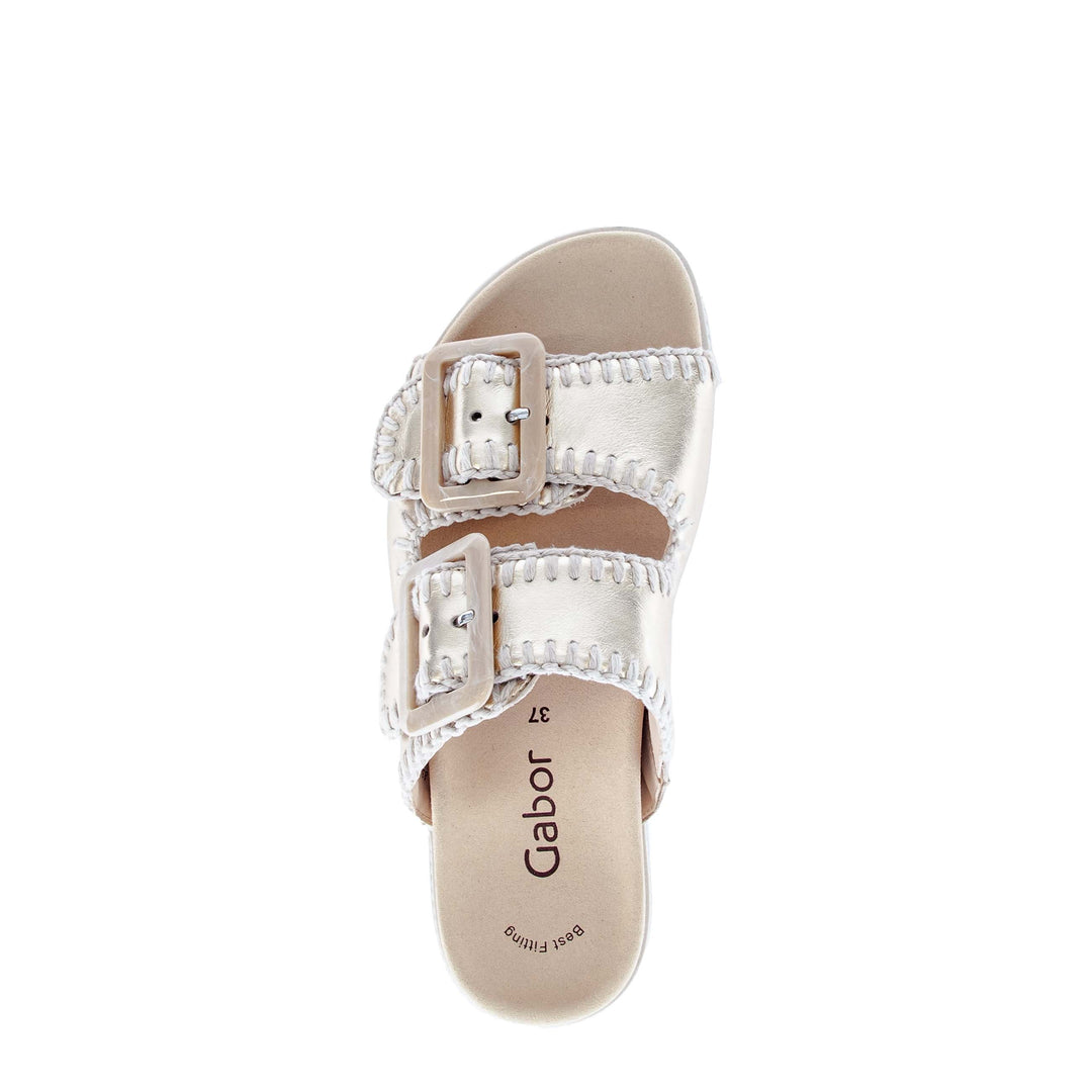 Stitch Sandal by Gabor - Metal Gold 62