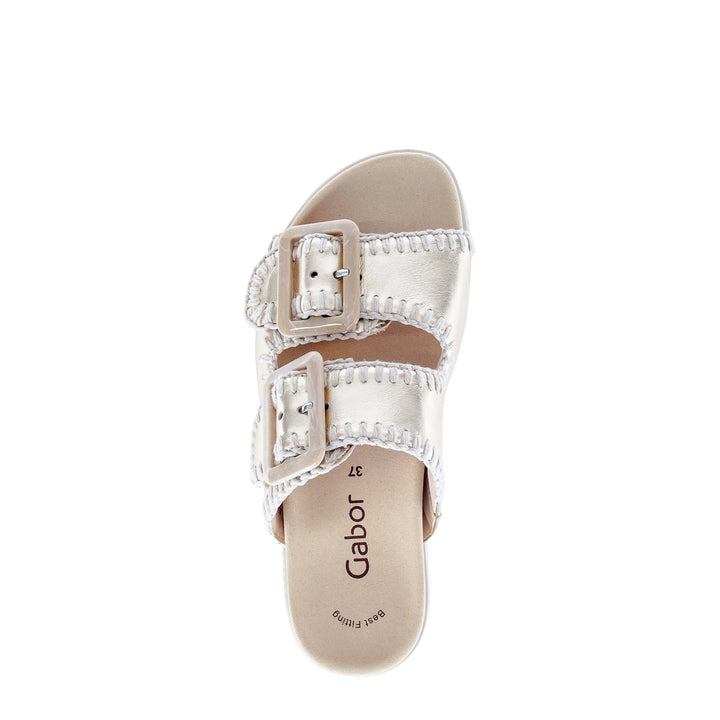 Stitch Sandal by Gabor - Metal Gold 62