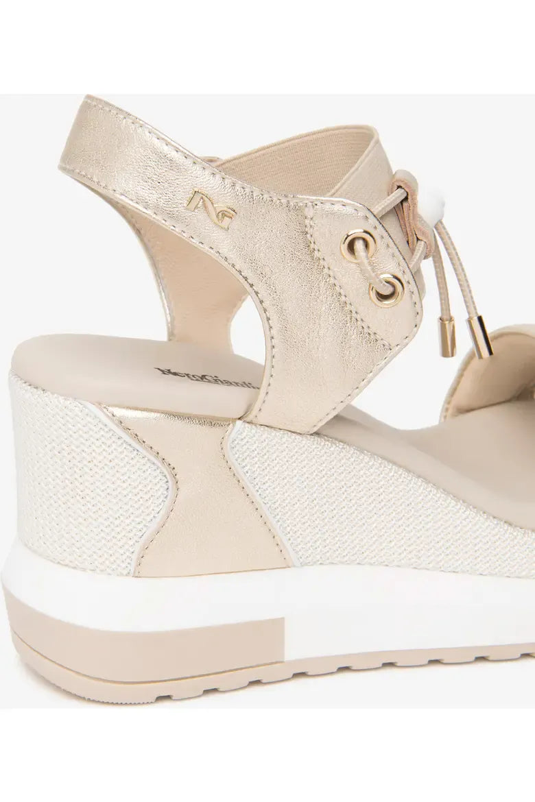 Studded Platform Wedge by Nero Giardini - GOLD SAND