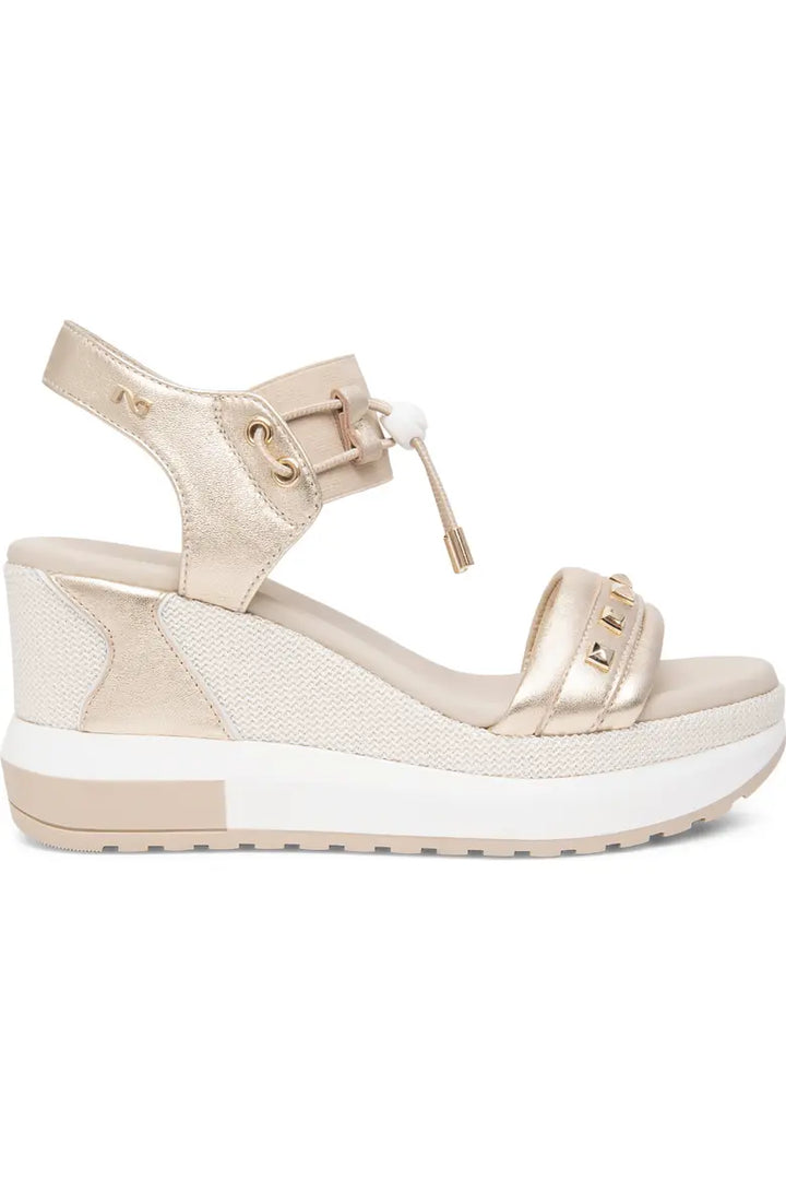Studded Platform Wedge by Nero Giardini - GOLD SAND