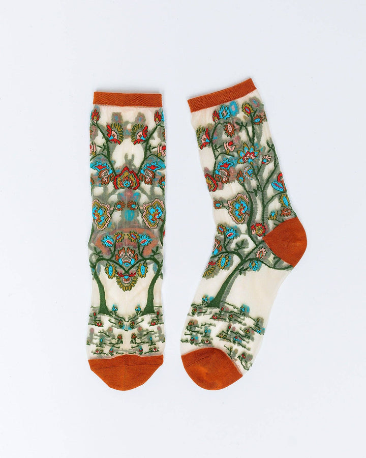 Tree of Life Sheer Crew by Sock Candy