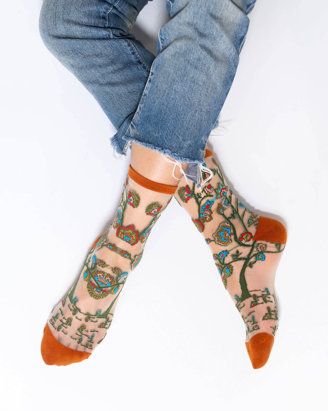 Tree of Life Sheer Crew by Sock Candy