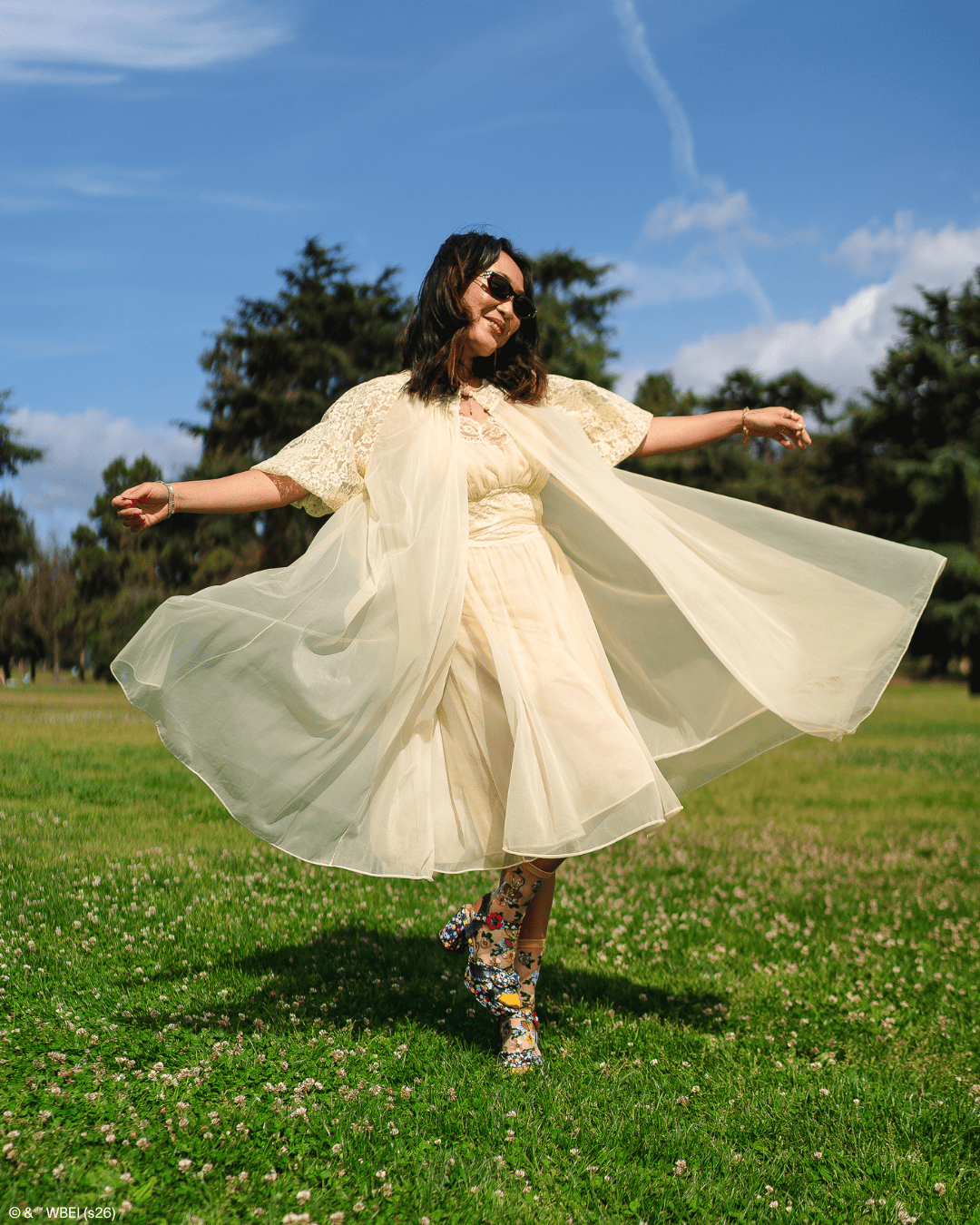 Tweety Floral Sheer Crew by Sock Candy