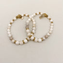 WHITE  STONE AND SHELL BRACELETS: GIGA AND WHITE TURQUOISE