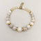 WHITE TURQUOISE AND HONEY JADE BRACELET