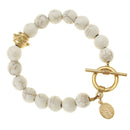 White Turquoise Gold Toggle Bracelet