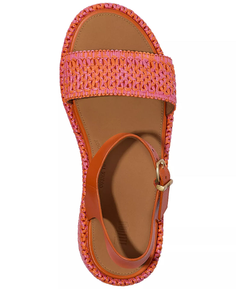 Woven Wedge Tangerine/pink